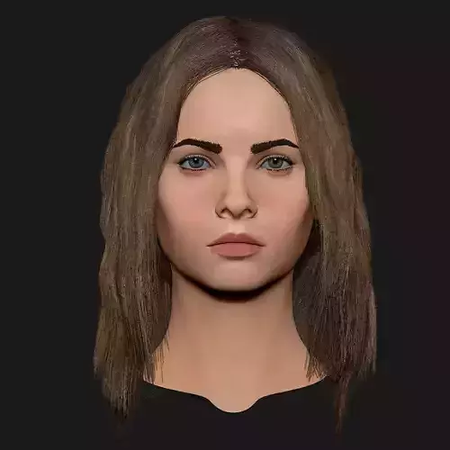 Realistic head cute blonde girl 1