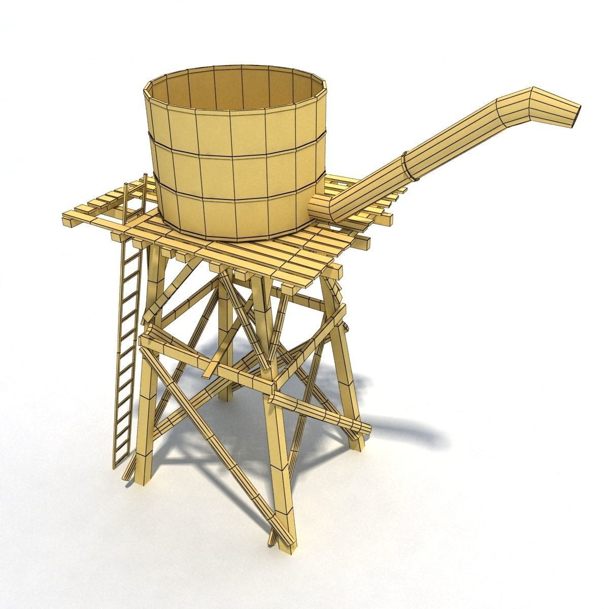 Low Poly Roof Element PACK Low-poly 3D model_27