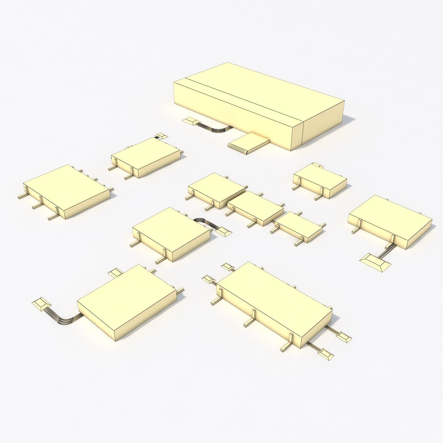 Low Poly Roof Element PACK Low-poly 3D model_5