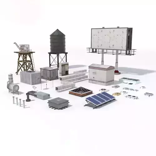 Low Poly Roof Element PACK