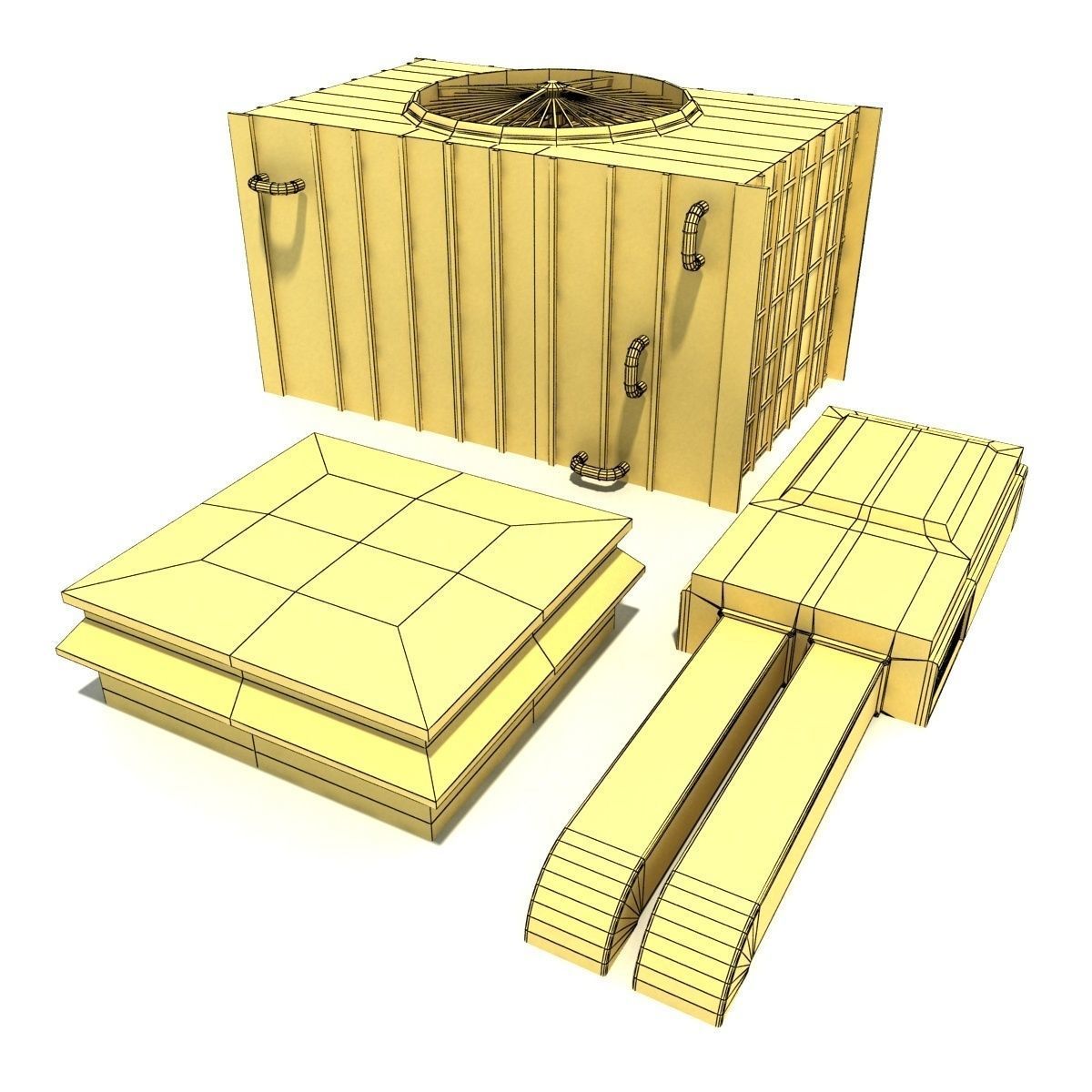 Low Poly Roof Element PACK Low-poly 3D model_11