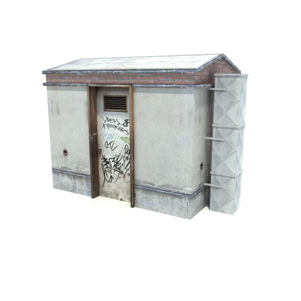 Low Poly Roof Element PACK Low-poly 3D model_2