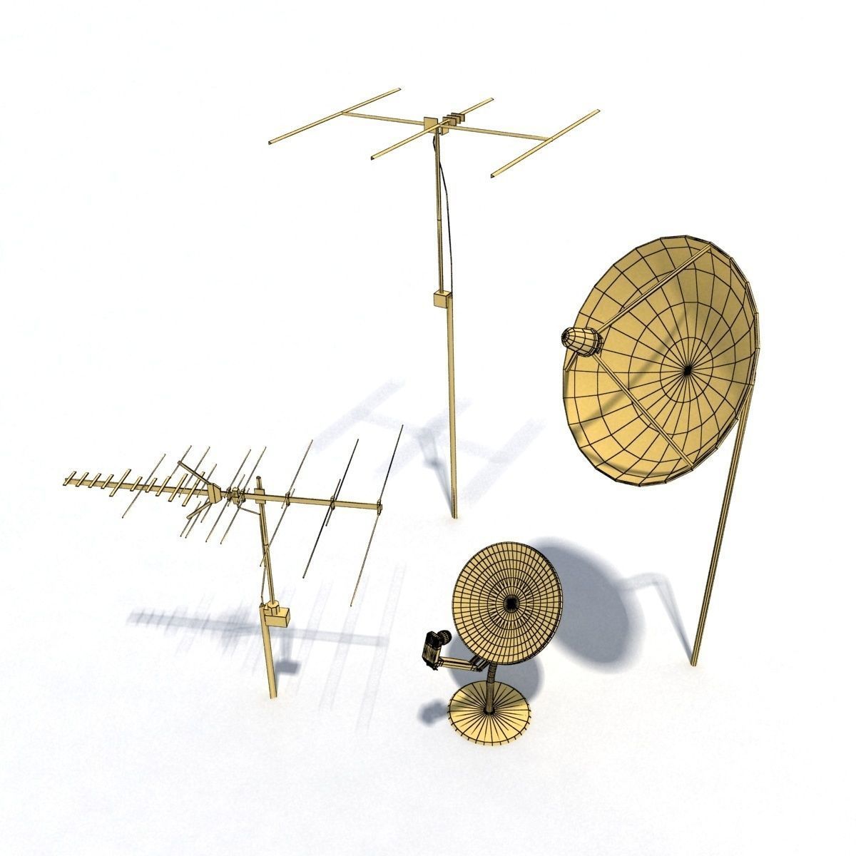 Low Poly Roof Element PACK Low-poly 3D model_15