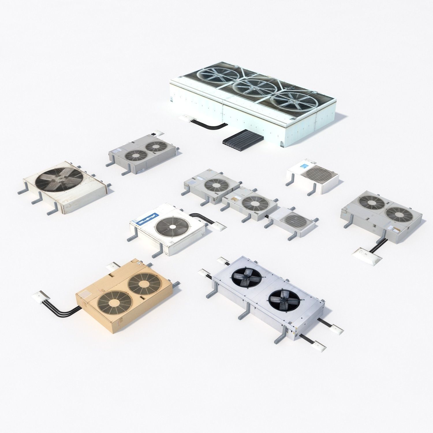 Low Poly Roof Element PACK Low-poly 3D model_4