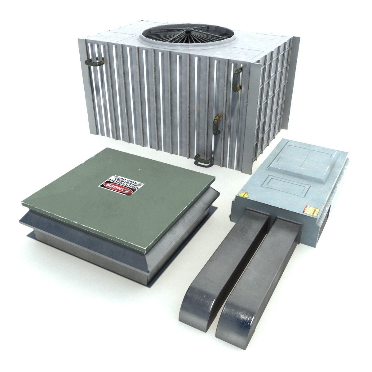 Low Poly Roof Element PACK Low-poly 3D model_10