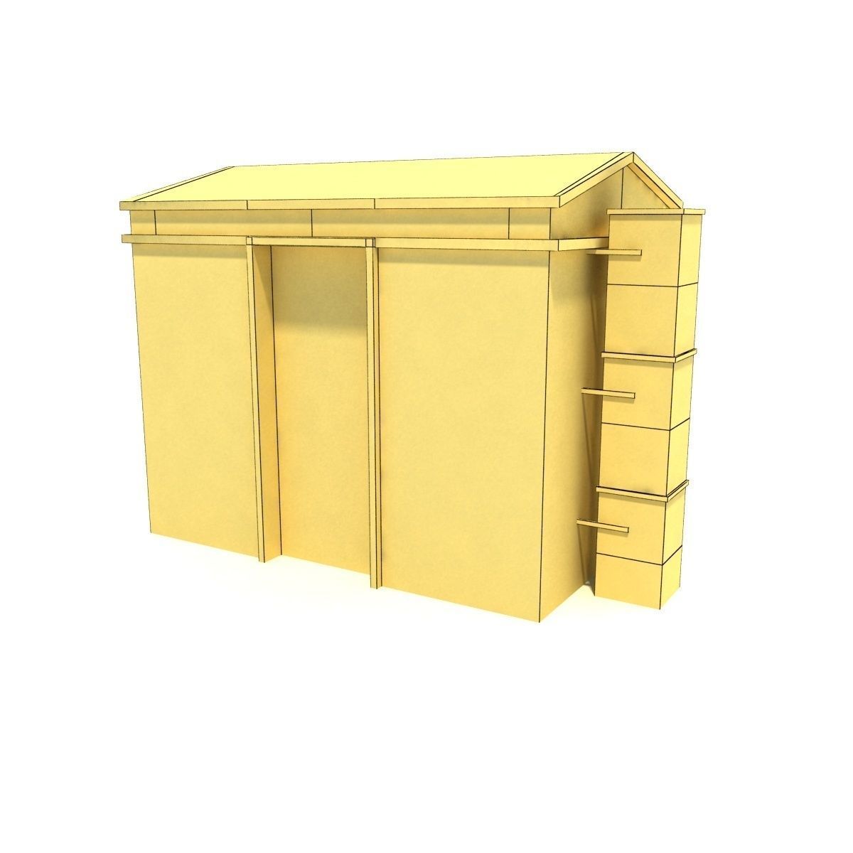 Low Poly Roof Element PACK Low-poly 3D model_3