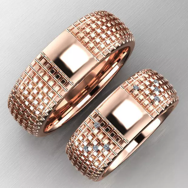 Wedding Modern Urban Style Ring width 8mm 3D print model