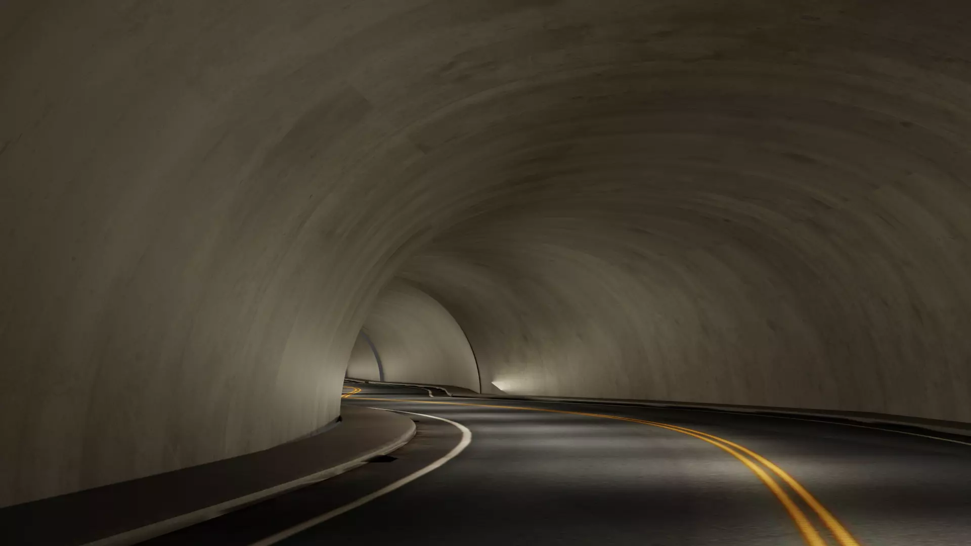 tunnel road Free low-poly 3D model