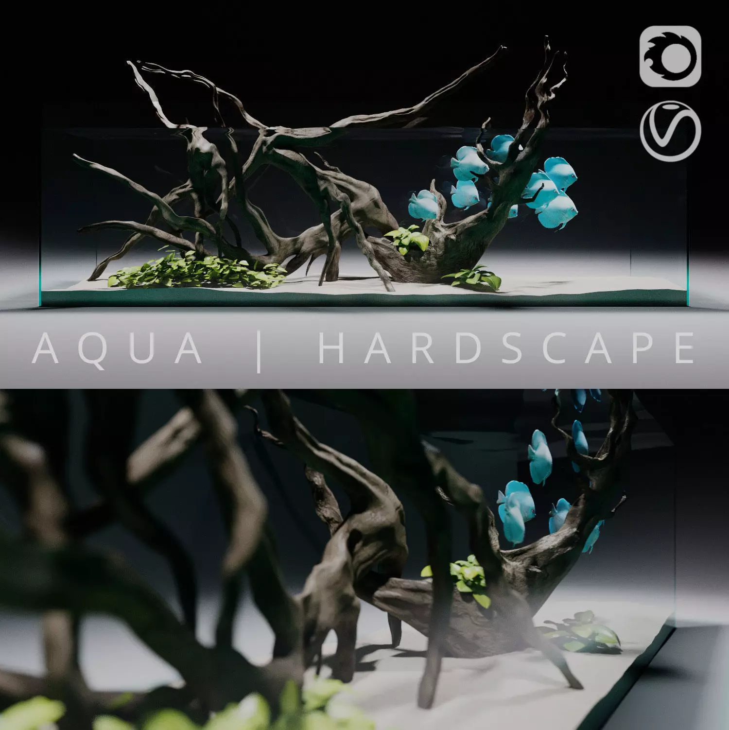 Aquarium Hardscape 3D model_0