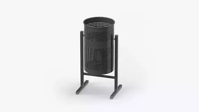 Street Bin Outdoor Metal 03