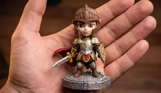 Cute Fantasy Hammer Knight Miniature Three Sizes 