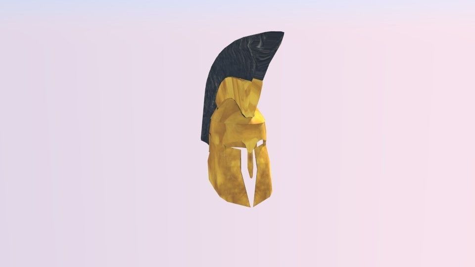 Greek low poly helmet FOR FREE Free low-poly 3D model_1