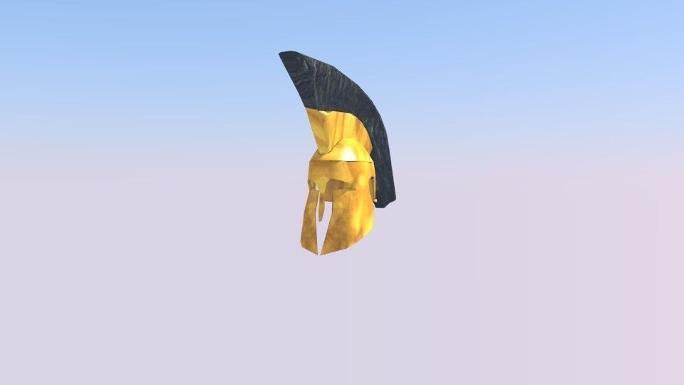 Greek low poly helmet FOR FREE Free low-poly 3D model_3