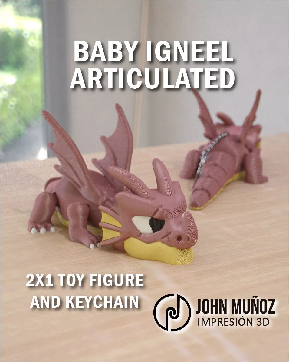Baby Igneel Fairy Tail Articulated Flexi Fidget Toy 3D print model