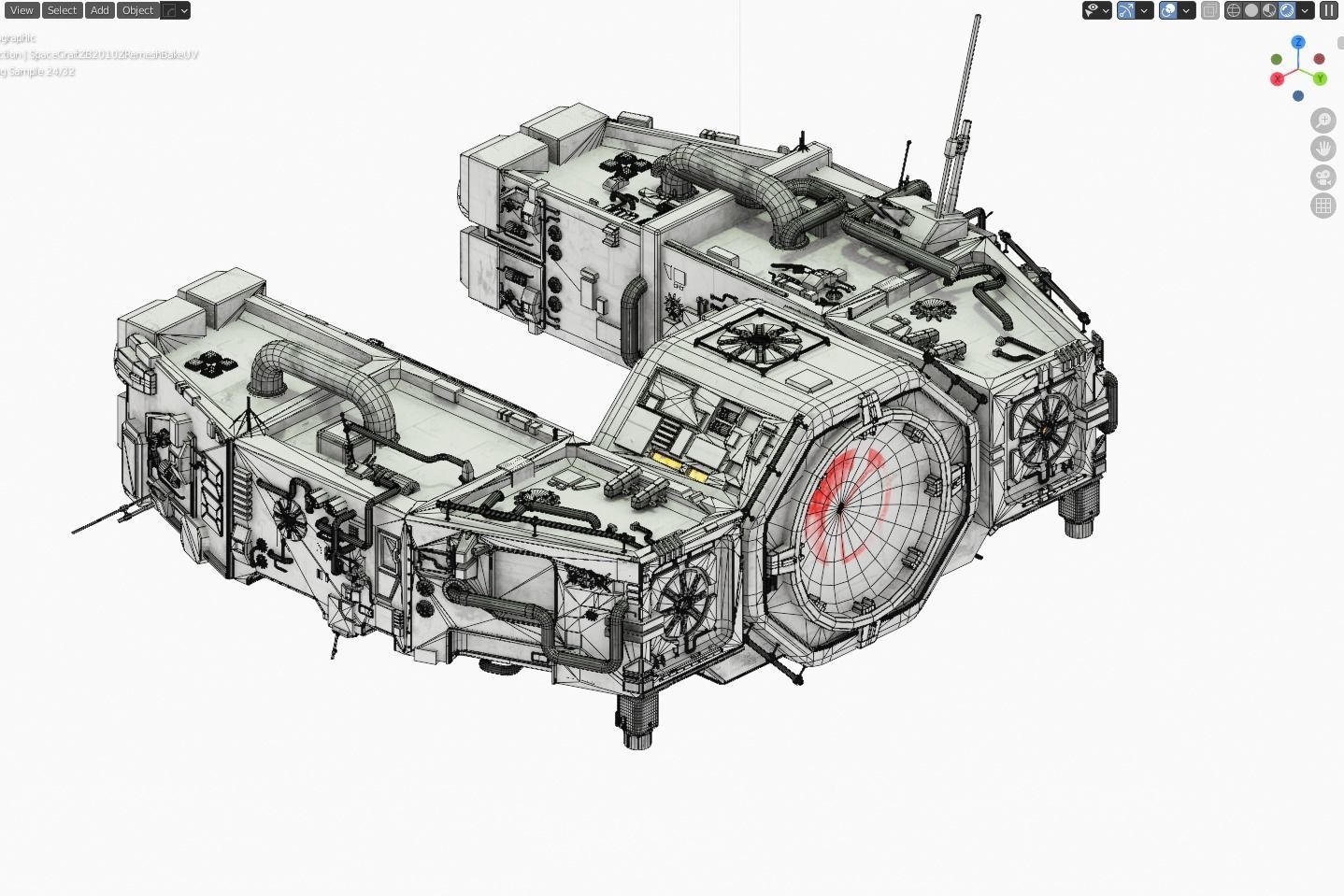 Space Freighter with Fighter Escort 3D model_3