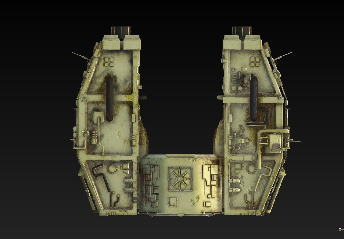 Space Freighter with Fighter Escort 3D model_13