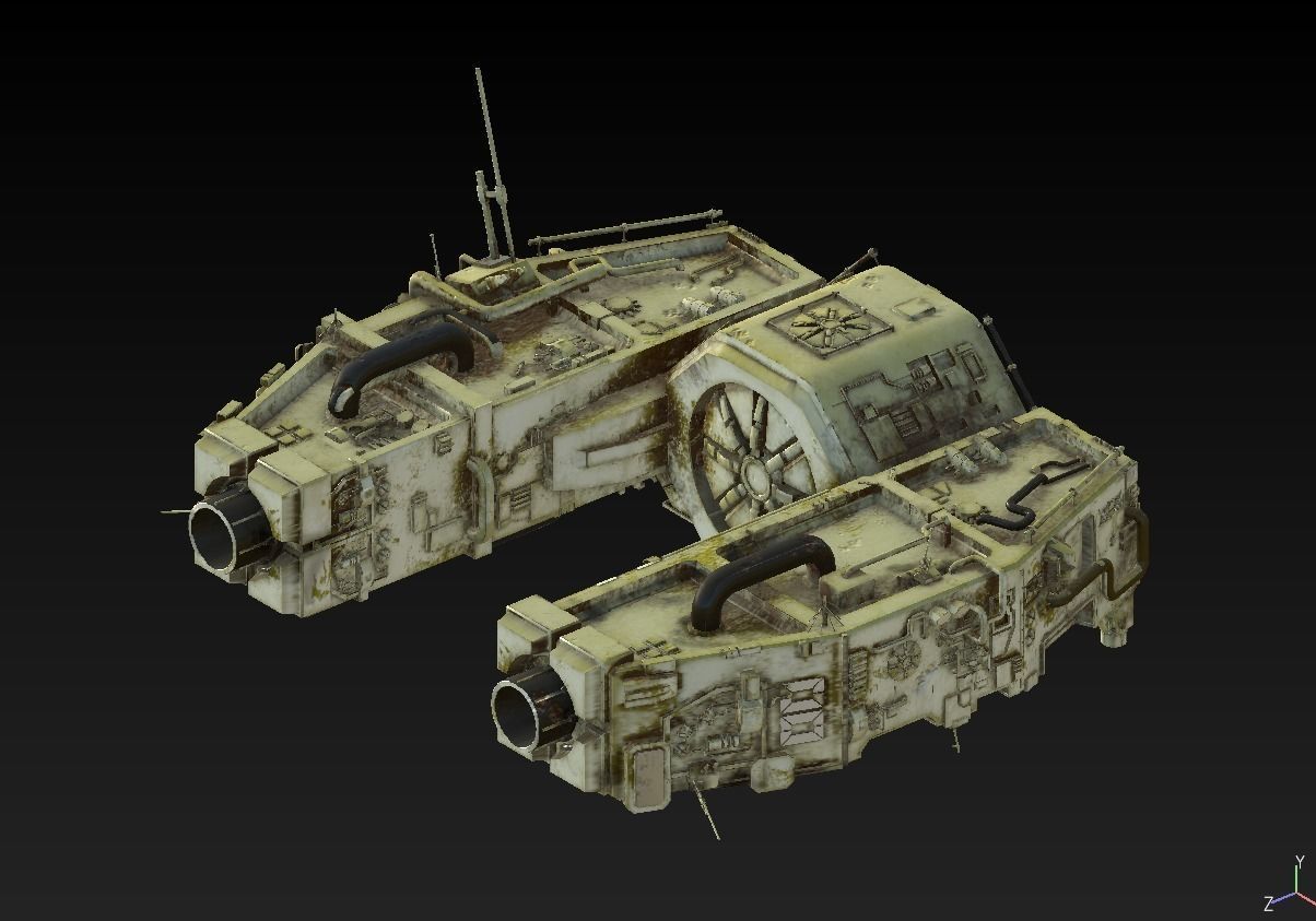 Space Freighter with Fighter Escort 3D model_14