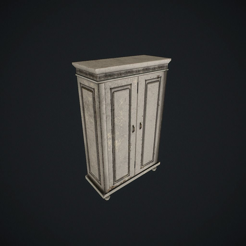Old Wardrobe pbr Low-poly 3D model