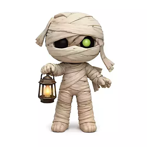 Cute Mummy Halloween Decor STL Miniature Candle