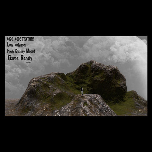 Stone rock Low-poly 3D model