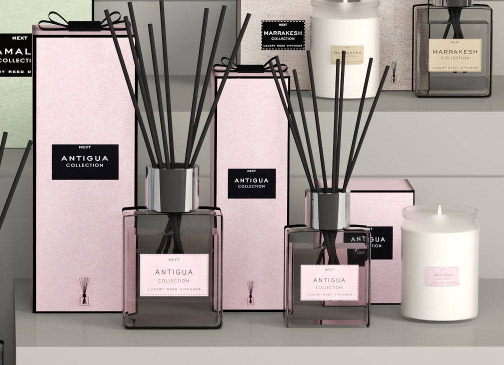 Decorative Set reed diffusers and boxes 3D model_3