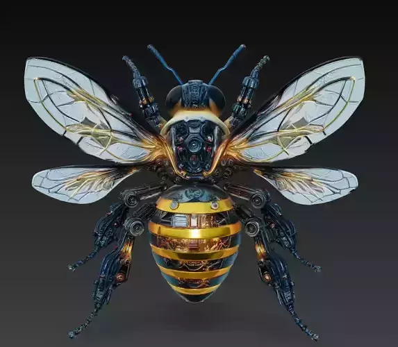 Mechanical Bee Robot Insect Sci-Fi 3D Model