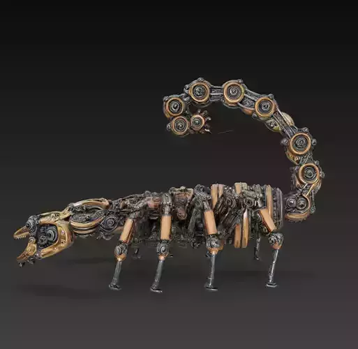 Mechanical Centipede Robot Insect Creature 3D Model