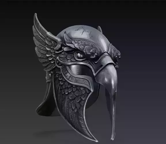Eagle Warrior Helmet Fantasy Animal Armor 3D Model