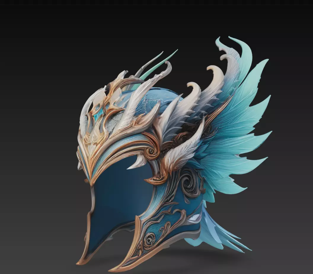 Divine Phoenix Wing Helmet Fantasy Angelic Armor 3D Model 3D print model