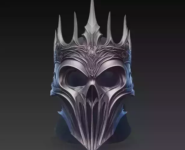 Lich King Skull Crown Helmet Dark Fantasy 3D Model