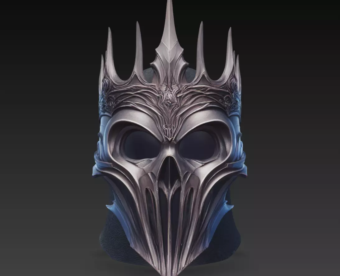 Lich King Skull Crown Helmet Dark Fantasy 3D Model 3D print model