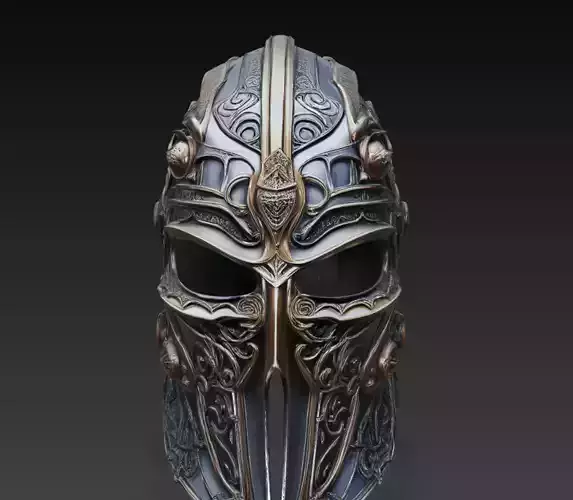 Ornate Knight Helmet Fantasy Armor Warrior 3D Model