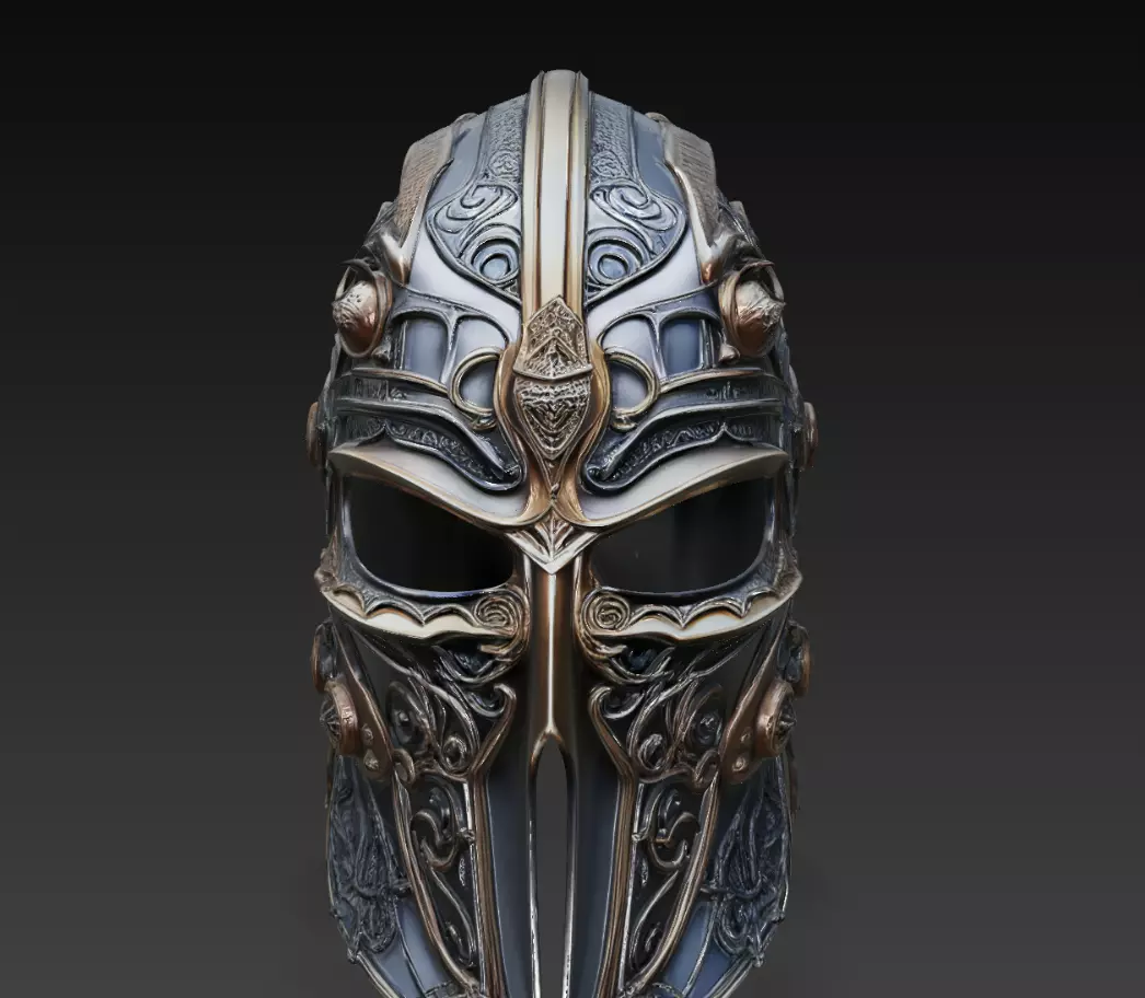 Ornate Knight Helmet Fantasy Armor Warrior 3D Model 3D print model