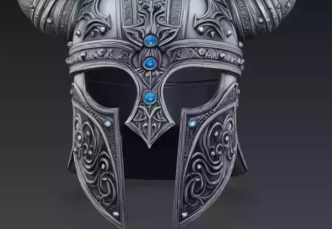 Royal Knight Gemstone Helmet Fantasy Armor 3D Model