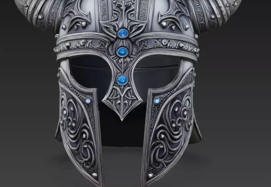Royal Knight Gemstone Helmet Fantasy Armor 3D Model 3D print model