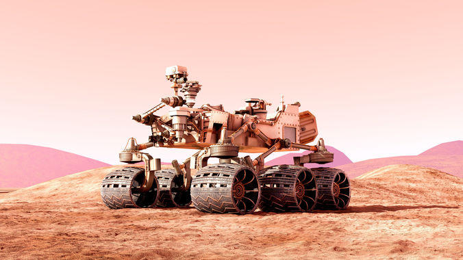 Curiosity Rover Mars Realistic 3d model with materials scene 3D model