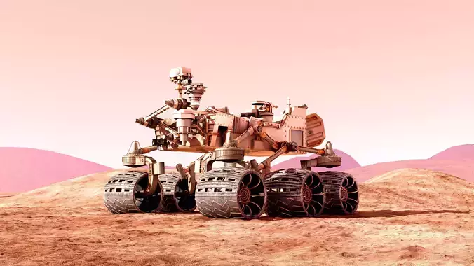 Curiosity Rover Mars Realistic 3d model with materials scene 3D model