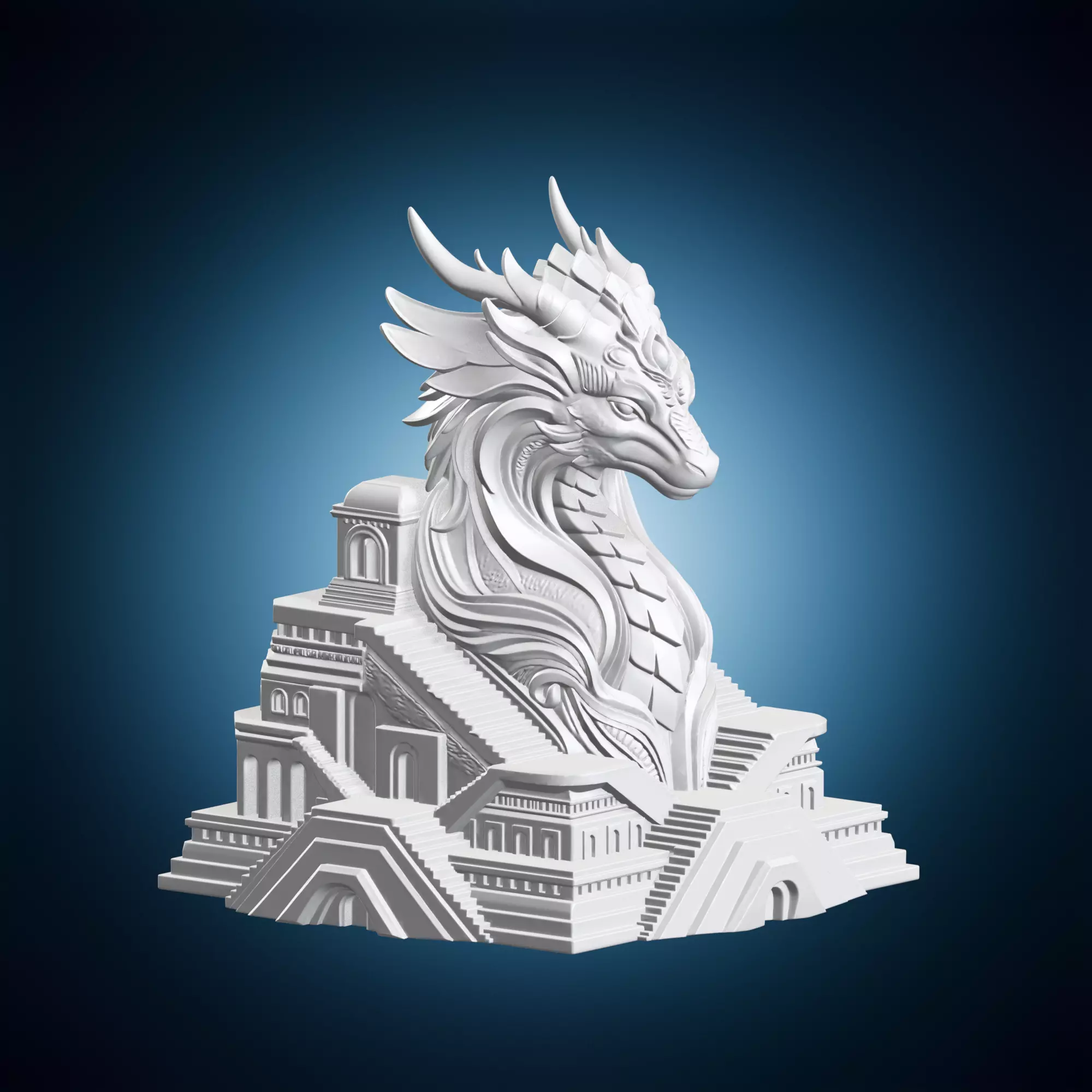 Dragon Bust Sculpture 3D print model