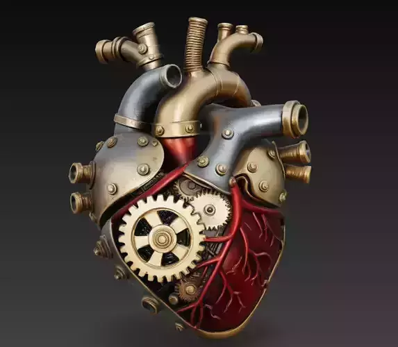 Steampunk Mechanical Heart Gear Anatomy 3D Model