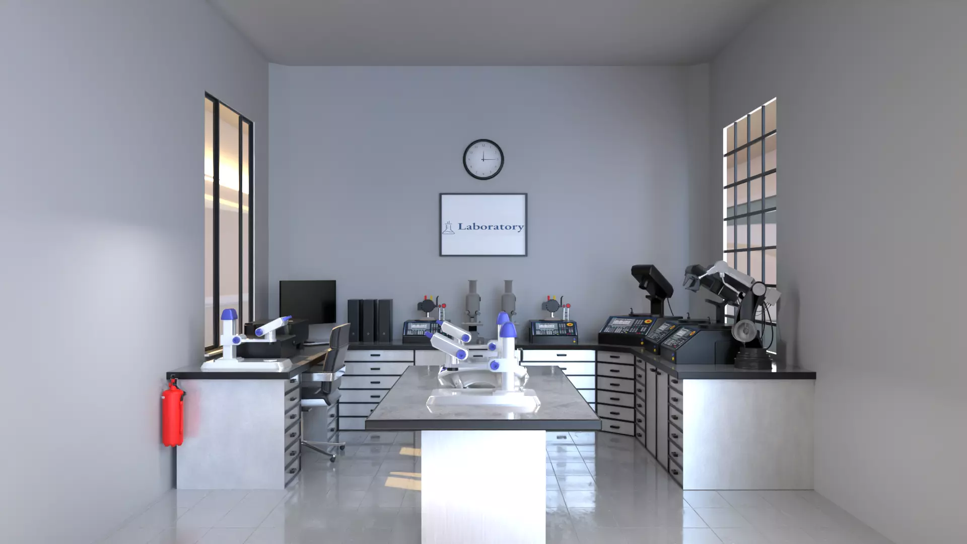 Clean Scientific Laboratory Interior 3D model