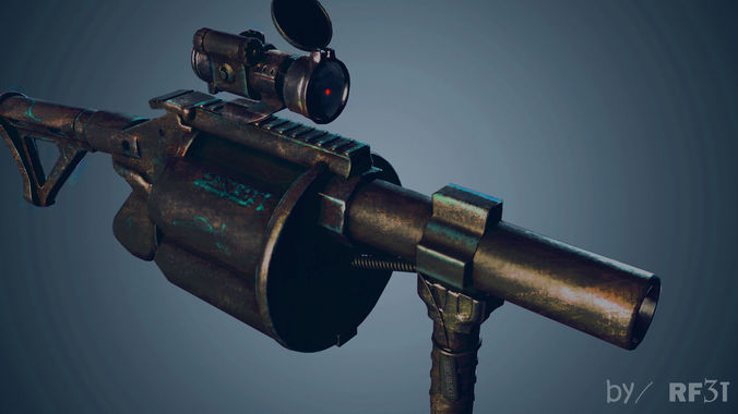 Grenade Launcher Weapon Low-poly 3D model