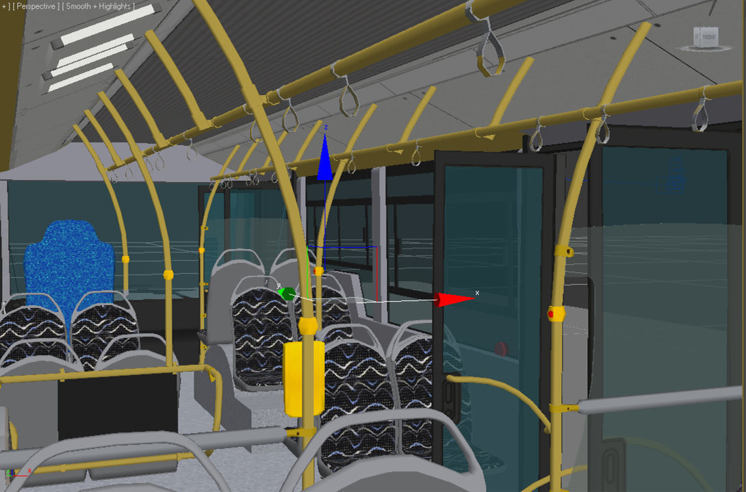 Lowpoly City Bus with interior Low-poly 3D model_2