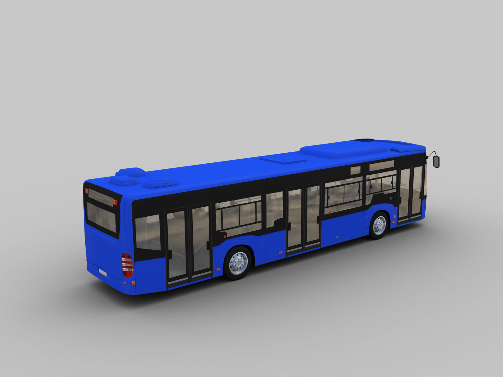 Lowpoly City Bus with interior Low-poly 3D model_4