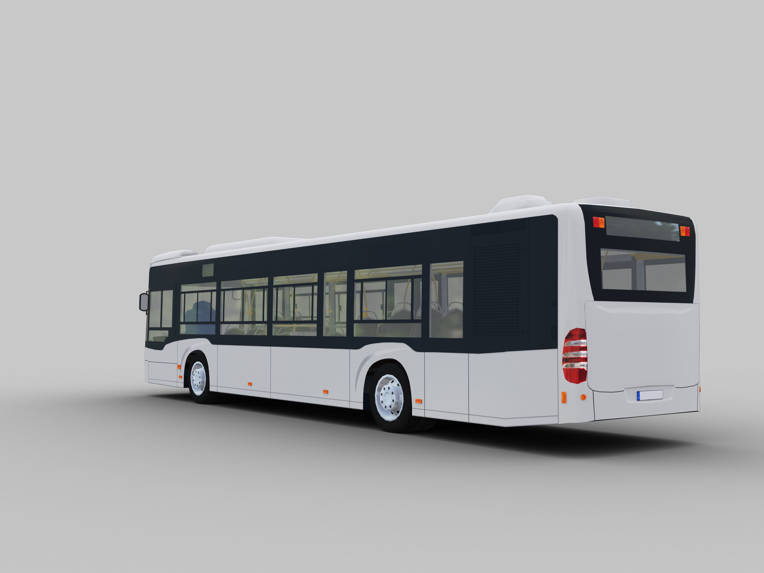 Lowpoly City Bus with interior Low-poly 3D model_5