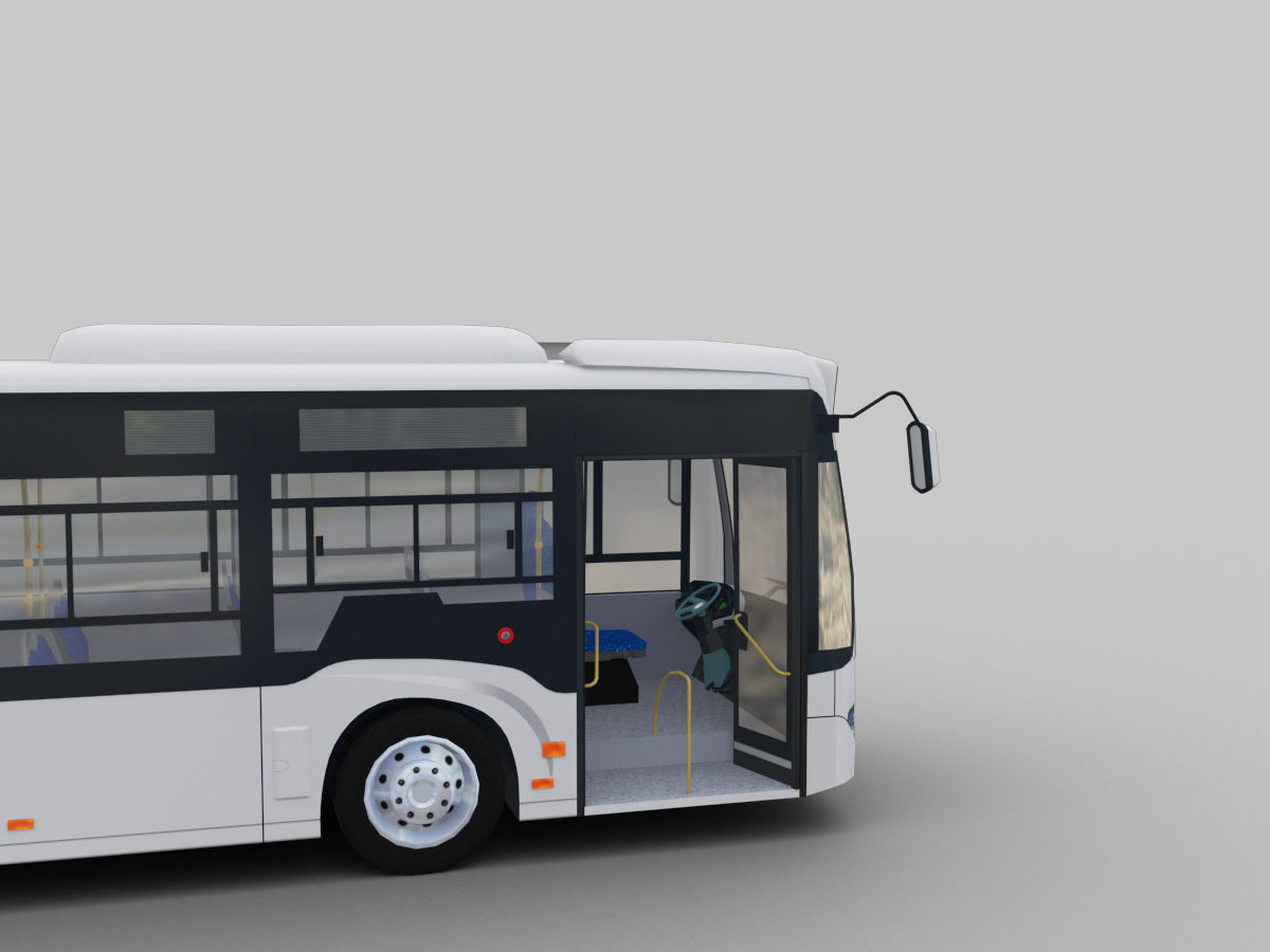 Lowpoly City Bus with interior Low-poly 3D model_10