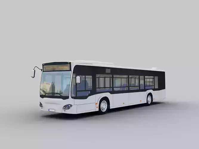 Lowpoly City Bus with interior Low-poly 3D model