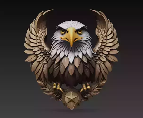 American Eagle Emblem Decorative Sculpture 3D Model