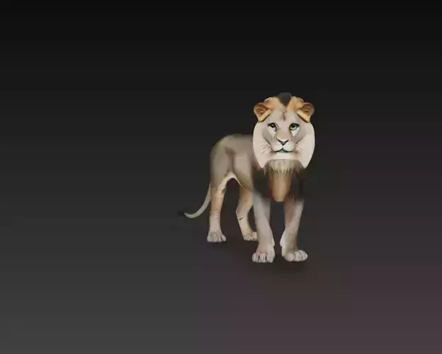 Stylized Lion Animal Character 3D Model