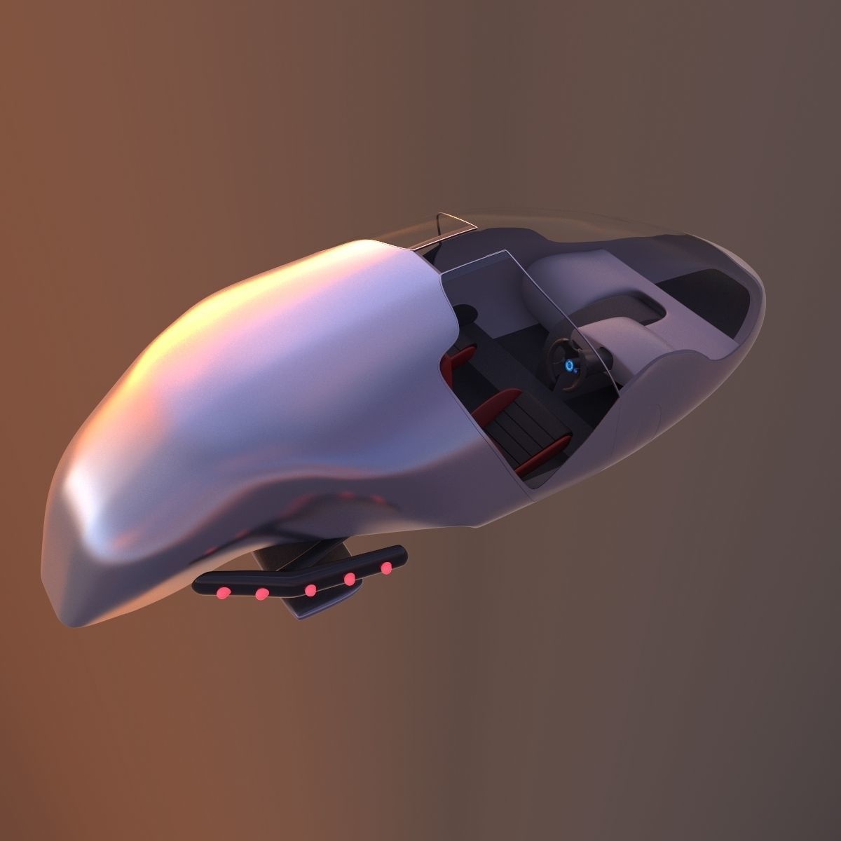 Car missile future 3D model_8