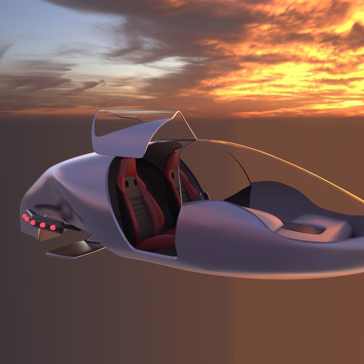Car missile future 3D model_22